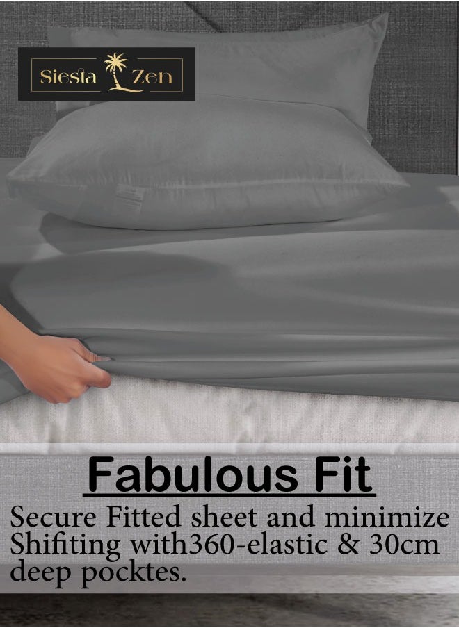 Siesta Zen Siesta Zen Microfiber Fitted Bed Sheet – 30cm Deep Pocket, Wrinkle-Resistant, Machine Washable, Soft, Cozy & Fade-Resistant – Perfect Fit for a Comfortable Night’s Sleep  - Image 3