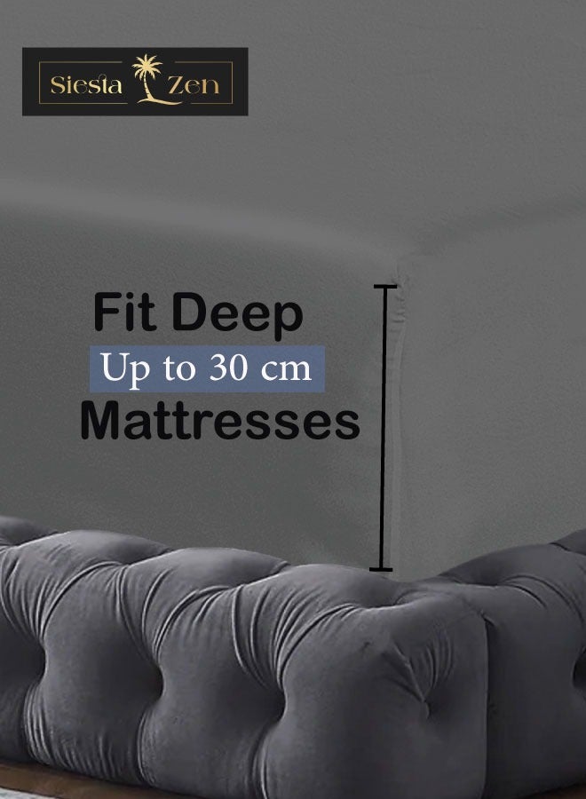 Siesta Zen Microfiber Fitted Bed Sheet – 30cm Deep Pocket, Wrinkle-Resistant, Machine Washable, Soft, Cozy & Fade-Resistant – Perfect Fit for a Comfortable Night’s Sleep - Image 4
