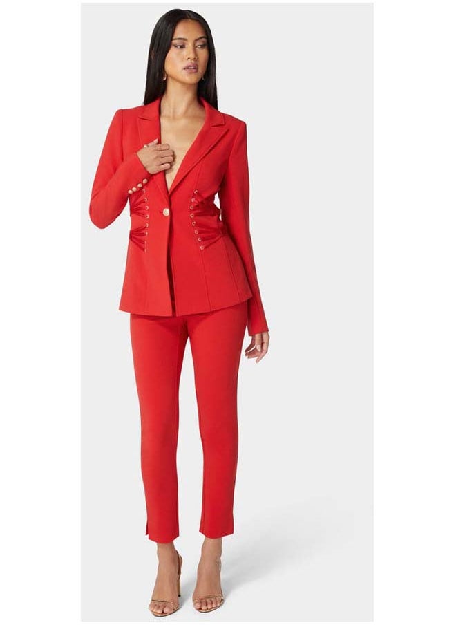 bebe - Natural Waist Side Tab Skinny Leg Twill Pant - Image 1