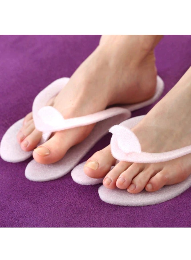 LA PERLA TECH  12 Pairs Disposable Foam Slippers Salon Spa Pedicure Sandals Foam Disposable Pedicure Slippers FREE SIZE Pink - Image 2