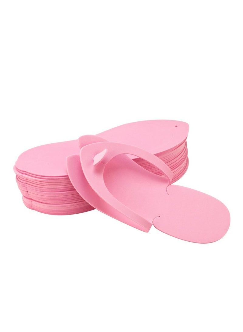 LA PERLA TECH  12 Pairs Disposable Foam Slippers Salon Spa Pedicure Sandals Foam Disposable Pedicure Slippers FREE SIZE Pink - Image 1