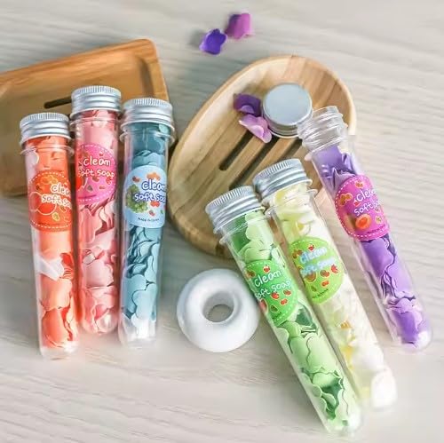 SMARAN Travel Paper Soap Sheets - 2PCS Flower Design in Tube Bottle, Portable Hand Washing Soap for Outdoor, Camping, Hiking, Travel, Kids, Office & Emergency Use - Image 1