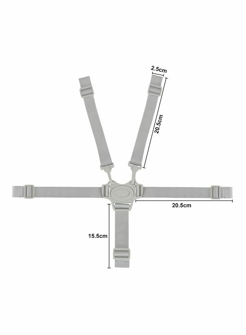 SOLARAE حزام أمان قابل للتعديل 5 نقاط للأطفال لكرسي الأطفال وعربة الأطفال، حزام أمان بديل لمقعد الأطفال في الكراسي العالية - Image 4