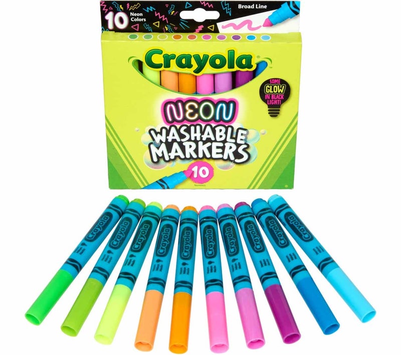 Crayola Neon Washable Markers, Broad Line, 10 Count - Image 3