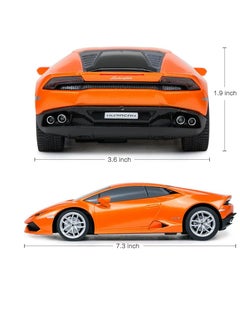 راستار مقياس 1:24 مرخص رسميًا من Lamborghini HURACÁN LP610-4 كهربائي للتحكم عن بعد في رياضة سباق السيارات، نموذج سيارة RC هدية للأولاد والبنات والمراهقين والبالغين - برتقالي  - Image 2
