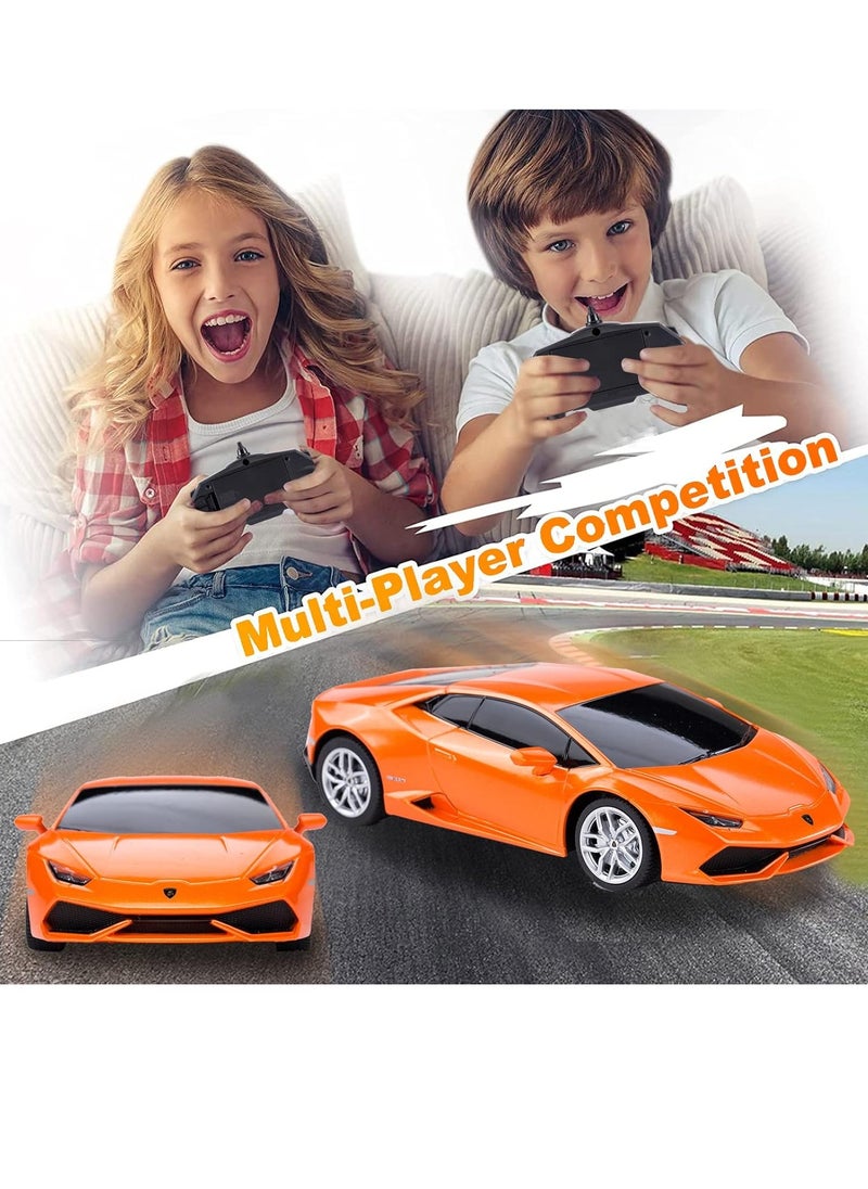 راستار - مقياس 1:24 مرخص رسميًا من Lamborghini HURACÁN LP610-4 كهربائي للتحكم عن بعد في رياضة سباق السيارات، نموذج سيارة RC هدية للأولاد والبنات والمراهقين والبالغين - برتقالي - Image 1