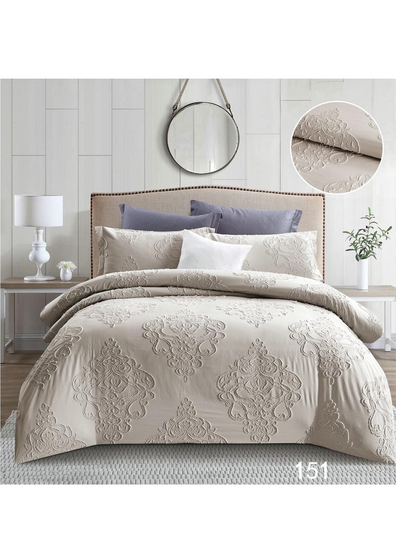 Luxury 6-Piece Embroidered Comforter Set – King Size Bedding Set with Fitted Sheet & Pillowcases | 220x240cm