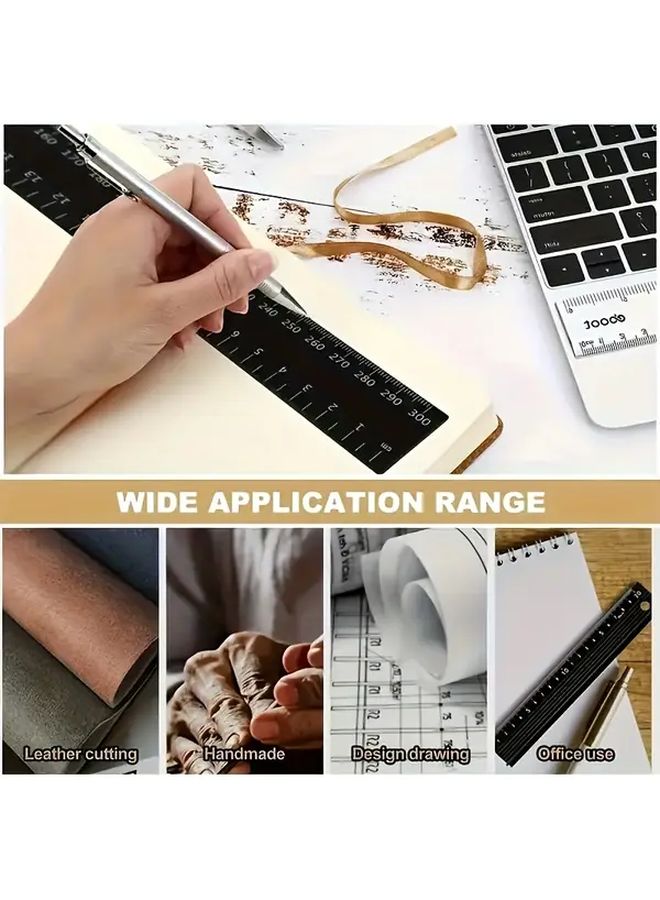 5.91 Inch Lightweight Aluminum Alloy Metal Ruler For School Office Drawing Engineering - Image 2