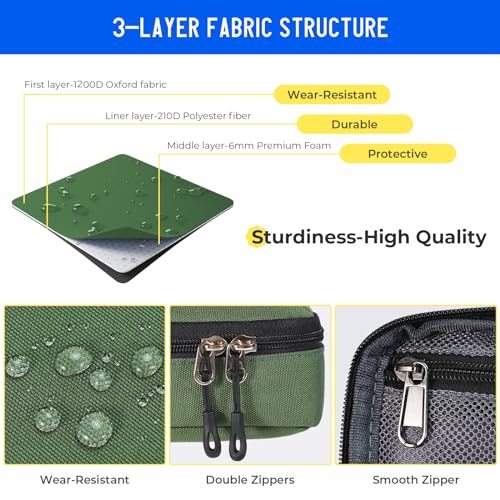 ECHSRT Big Pencil Case, Aesthetic Portable Zipper Pencil Bag with Hidden Pocket, Special Pouch for Men Women Adults, Stationery Organizer Pen Cases for Office Travel,Army Green - Image 5