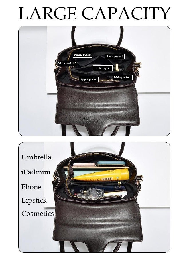 DUNISO Women's Fashion Handbag Faux Leather Crossbody Bag For Women Large Capacity Tote Bags with Removable Shoulder Strap Top Handle Satchel Fashionable Travel Shoulder Bag For Ladies - Image 4