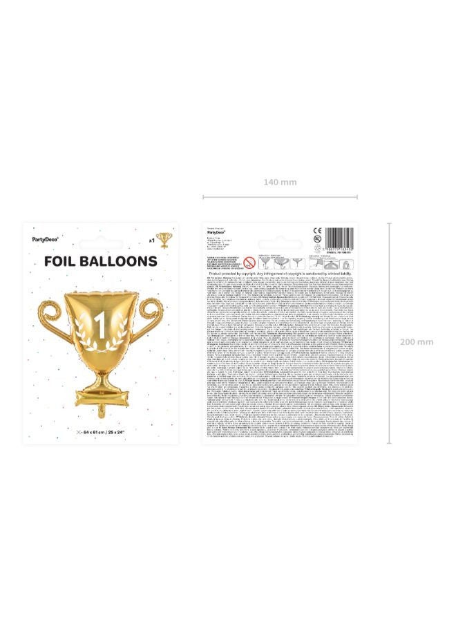 PartyDeco Foil balloon Cup, 64x61cm, gold - Image 4