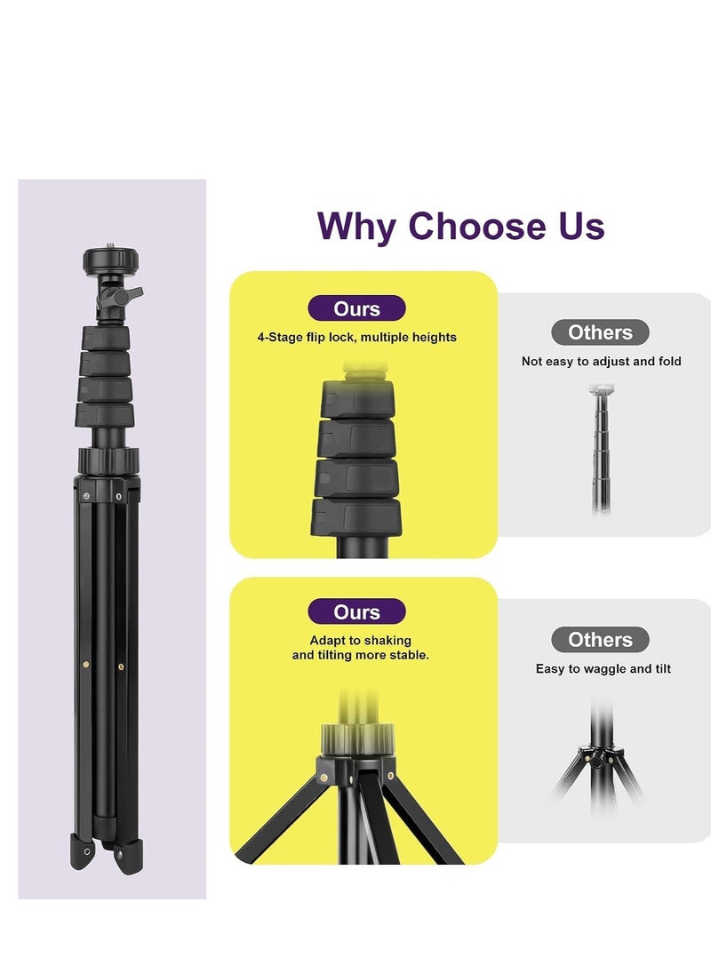 ELTRAZONE - Selfie Stick Tripod, 62" Extendable Tripod Stand with Bluetooth Remote for Cell Phones, Heavy Duty Aluminum, Lightweight - Image 1