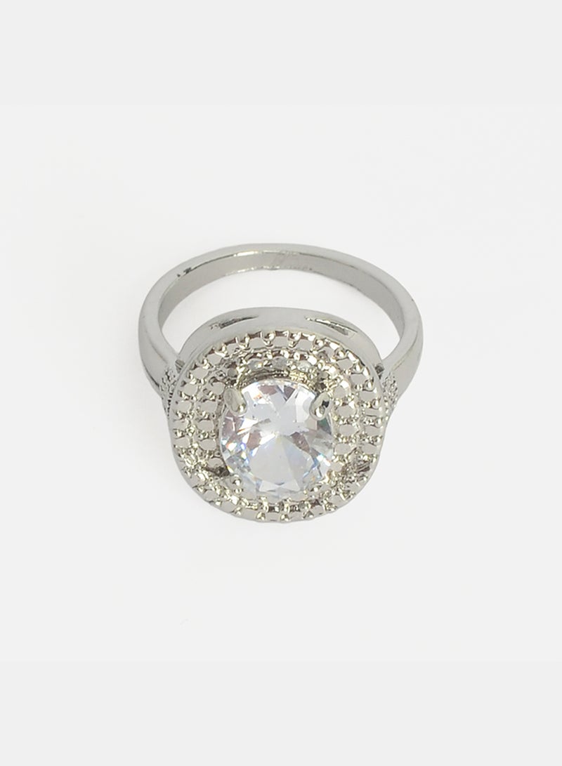 Akher el Ankoud A Women'S Ring With A "Circular" Design, Set With A Sparkling Center Stone. - Image 2