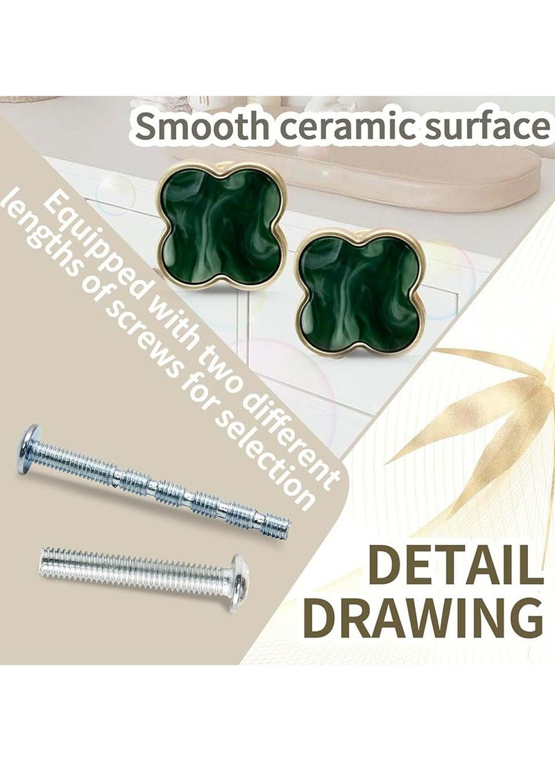 Oasisgalore 6 Pcs Green Knobs Zinc Alloy Handle  - Image 3