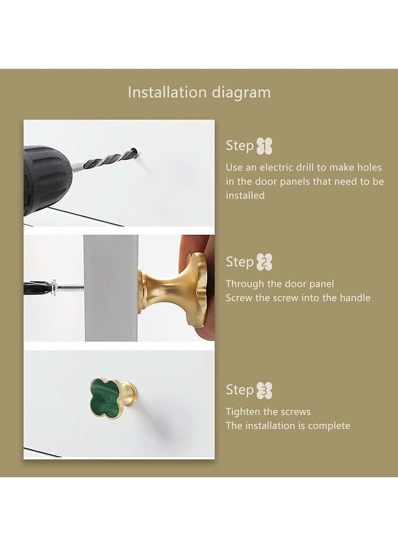 Oasisgalore 6 Pcs Green Knobs Zinc Alloy Handle  - Image 4