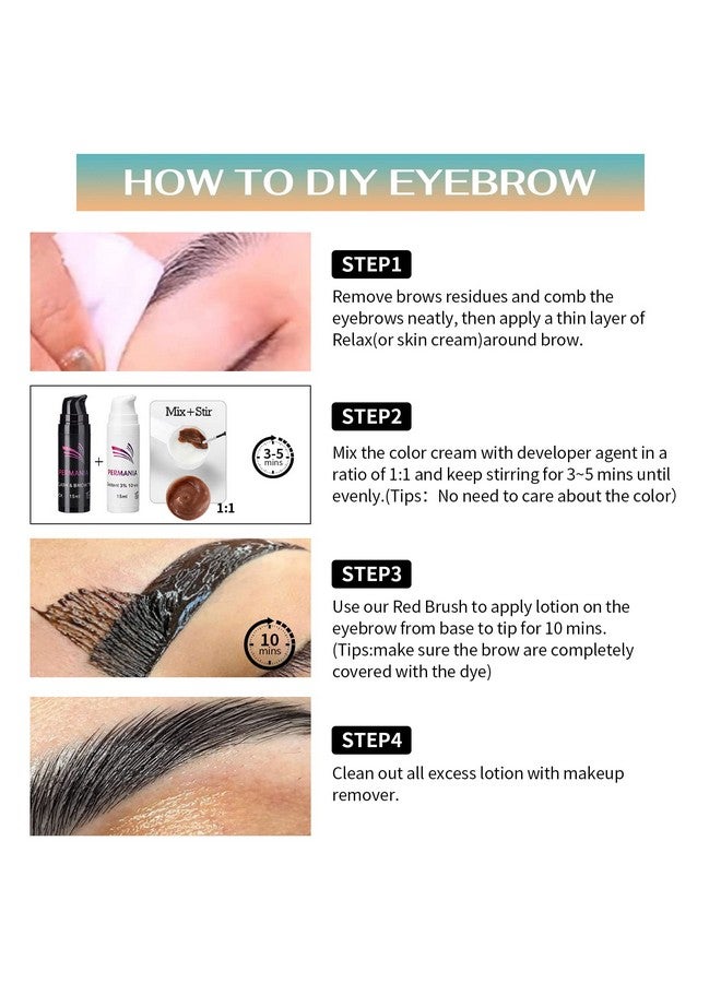 PERMANIA Eyelash Black Color Kit, Permania Training Kit Black For Eyebrow & Lash Hair Color Developer 15Ml（Black） - Image 5