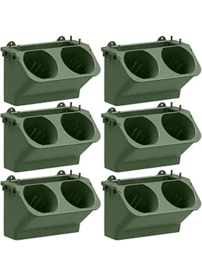 Hilai Wall Planting Pot,6pcs Hanging Planting Grow, Vertical Garden Planter Wall Pocket Self Watering Flower Pot Wall-mounted Holder Dark Green for Indoor Outdoor - Image 1