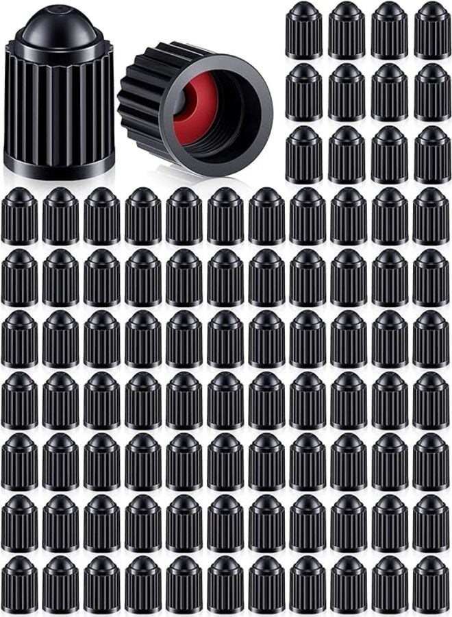 Nuanchu 500 Pack Valve Stem Caps with O Rubber Ring Tire Valve Caps Plastic Valve Stem Covers for Cars, SUVs, Bike and Bicycle, Trucks, Motorcycles, Airtight Seal Dust Proof, Black - Image 2