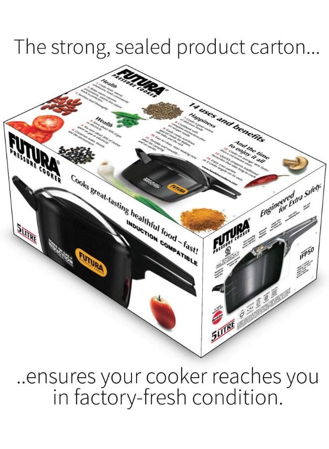Hawkins 5 Liters Futura Aluminium Hard Anodised Pressure Cooker,With Inner Lid,Black - Image 5