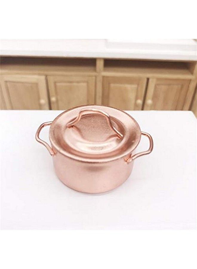 EatingBiting Mini Soup Pot 1/12 Dollhouse Miniature Kitchen Copper Pot 1:12 Dollhouse Miniature Furniture Kitchen Room Soup Pot Cooking Pot Landscape Miniature Bronze Frying Pan Pot Cooking Kit - Image 3