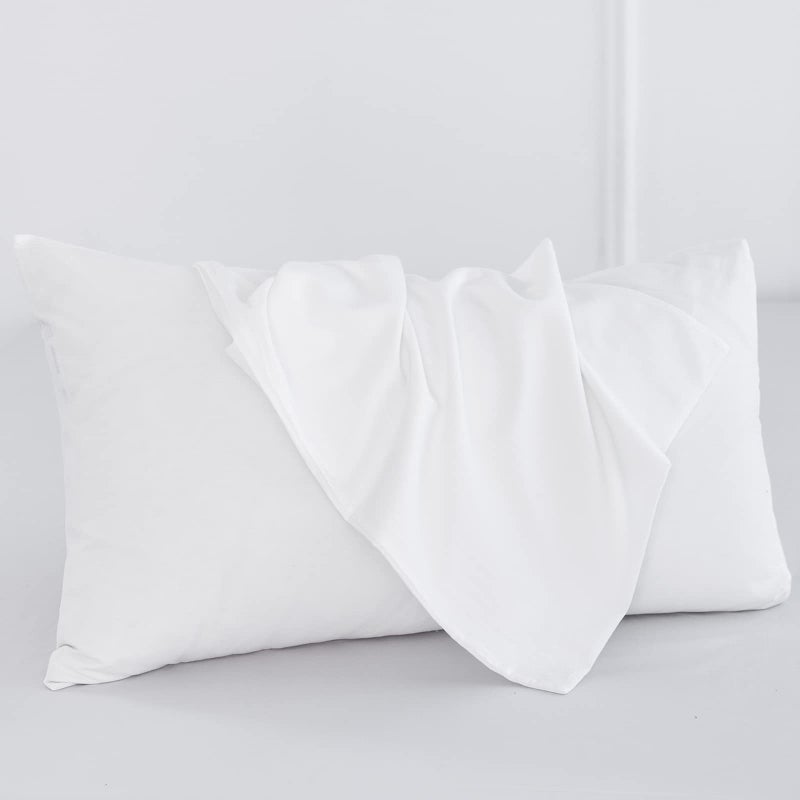 MooMee Bedding Pillowcases Pack of 2 100% Washed Cotton Linen Like Textured Breathable Durable Soft Comfy (Off White  Standard) - Image 2