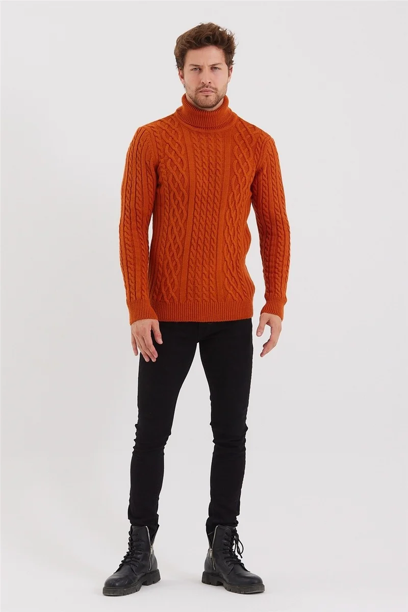 Cool Tarz Cool Style Men's Brick Knit Patterned Knitwear SWEATER-TRZ8152R04S