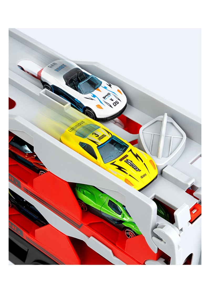 AIYISHI - Race Track Toy Truck Toy with Slots and Foldable Race Track Transporter Carrier Toy (Unfolded to Two Meters Long) for Toddler Car Toy Set Container Truck Toy with 16 Alloy Cars Toy Set for Kids Boys Girls Over 3 Years Old - Image 1