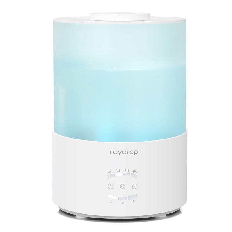 raydrop Humidifiers for Bedroom, 3.0L Cool Mist Humidifiers for Large Room & Home, Top Fill Air Humidifier for Baby Nursery & Plants, Essential Oil Diffuser with Color Lights, Timer, Auto Shut-Off - Image 1
