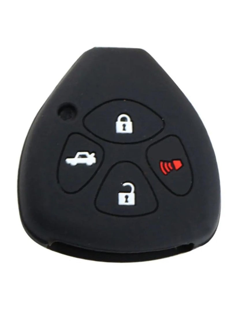 بيعتكلها غطاء غطاء مفتاح السيارة عن بعد بأربعة أزرار متوافق مع تويوتا كامري كورولا أفالون فينزا (أسود) - Image 1