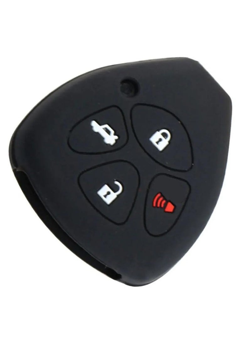 بيعتكلها غطاء غطاء مفتاح السيارة عن بعد بأربعة أزرار متوافق مع تويوتا كامري كورولا أفالون فينزا (أسود) - Image 2