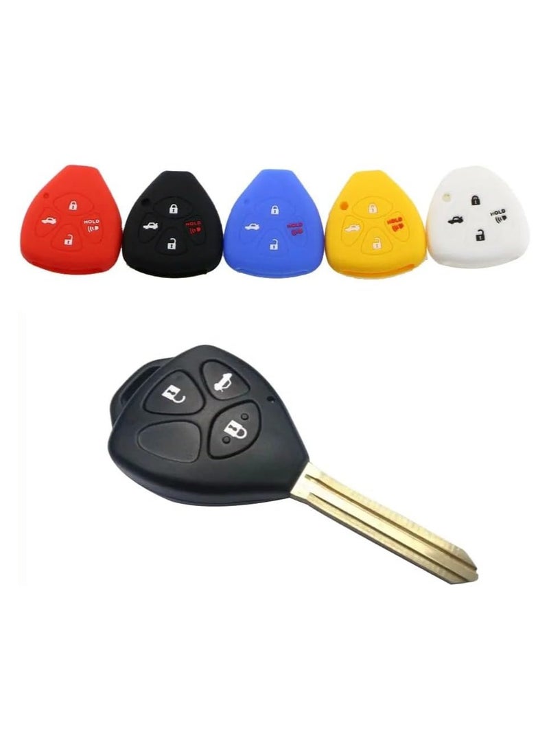 بيعتكلها غطاء غطاء مفتاح السيارة عن بعد بأربعة أزرار متوافق مع تويوتا كامري كورولا أفالون فينزا (أسود) - Image 3