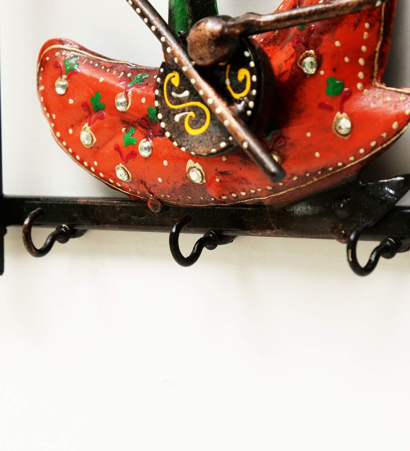 CRAFT TREE Hand-Painted Metal Musician Key Holder – Wall Mounted Decorative Key Rack | Artistic Home & Office Organizer | Handmade Indian Craft - Image 5