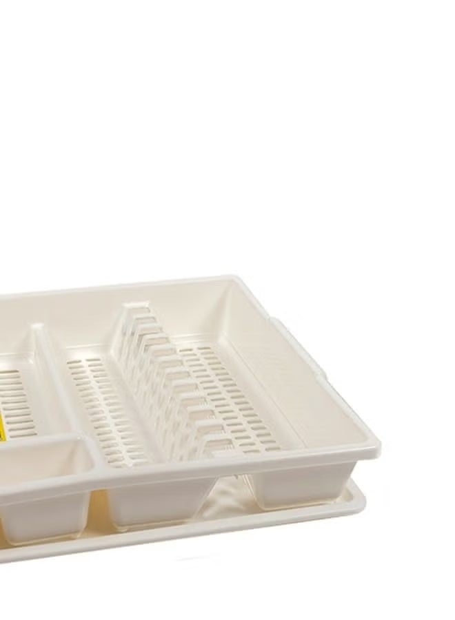 White dish drying rack with tray, 46x38x7.5 cm - Image 3