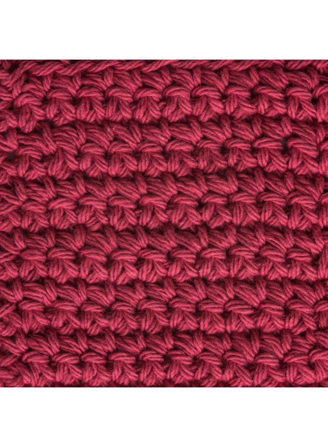 Lily Sugar 'N Cream The Original Solid Yarn, 2.5oz, Medium 4 Gauge, 100% Cotton - Country Red - Machine Wash & Dry - Image 3