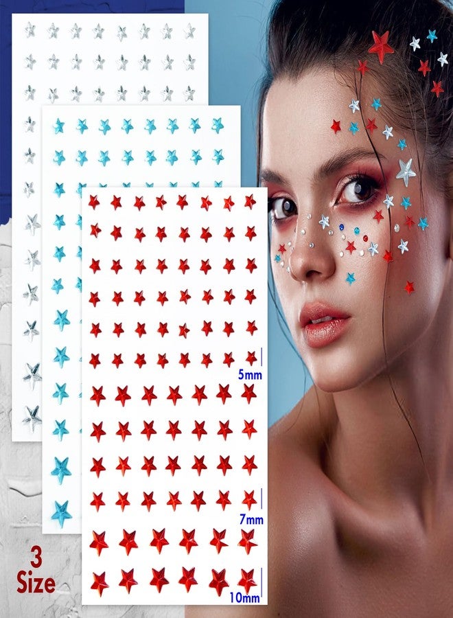 WUIIOE 900PCS 4th of July Face Gems, 9 Sheets Patriotic Rhinestone Stickers - Red White Blue Star, American Flag & Dot Gems for Independence Day Party Makeup (with Tweezer) - Image 5