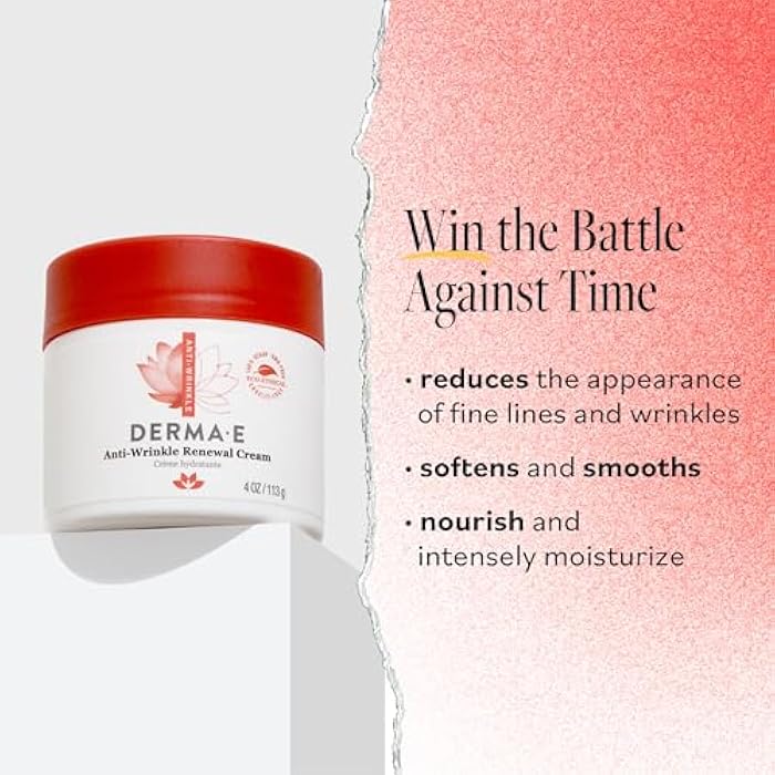 derma-e Derma E Anti-Wrinkle Renewal Skin Cream – Vitamin A Wrinkle Treatment Cream – Vegan Anti-Aging Moisturizer to Smooth & Renew Aging Skin, 4 oz - Image 2