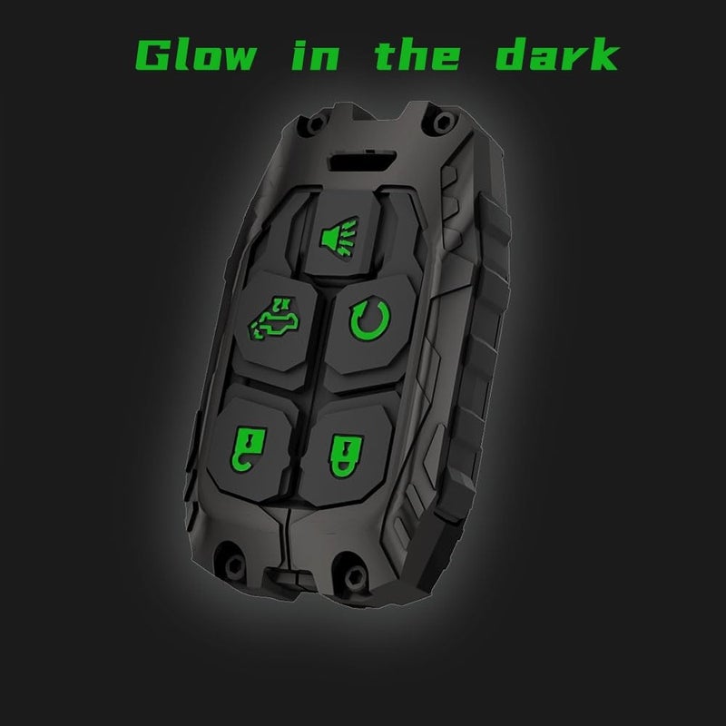 facaizhu Heavy Key Fob Cover Case Protector for GMC, Keychain, Accessories for 2023 2022 2021 2020 2019 GMC Sierra, Chevy Silverado 1500 2500HD 3500HD (Type-B 5 Buttons) - Image 5