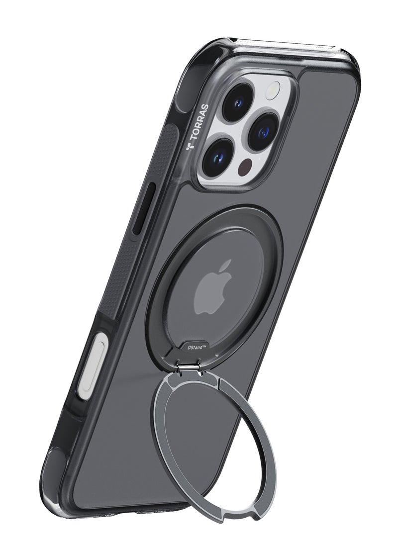 TORRAS - Premium 360° Rotatable Stand & Ring Holder For iPhone 16 Pro Max Case With Air Cushioning Technology, Mil-Grade Protection With Anti-Slip Design For iPhone 16 Pro Max, Black - Image 1