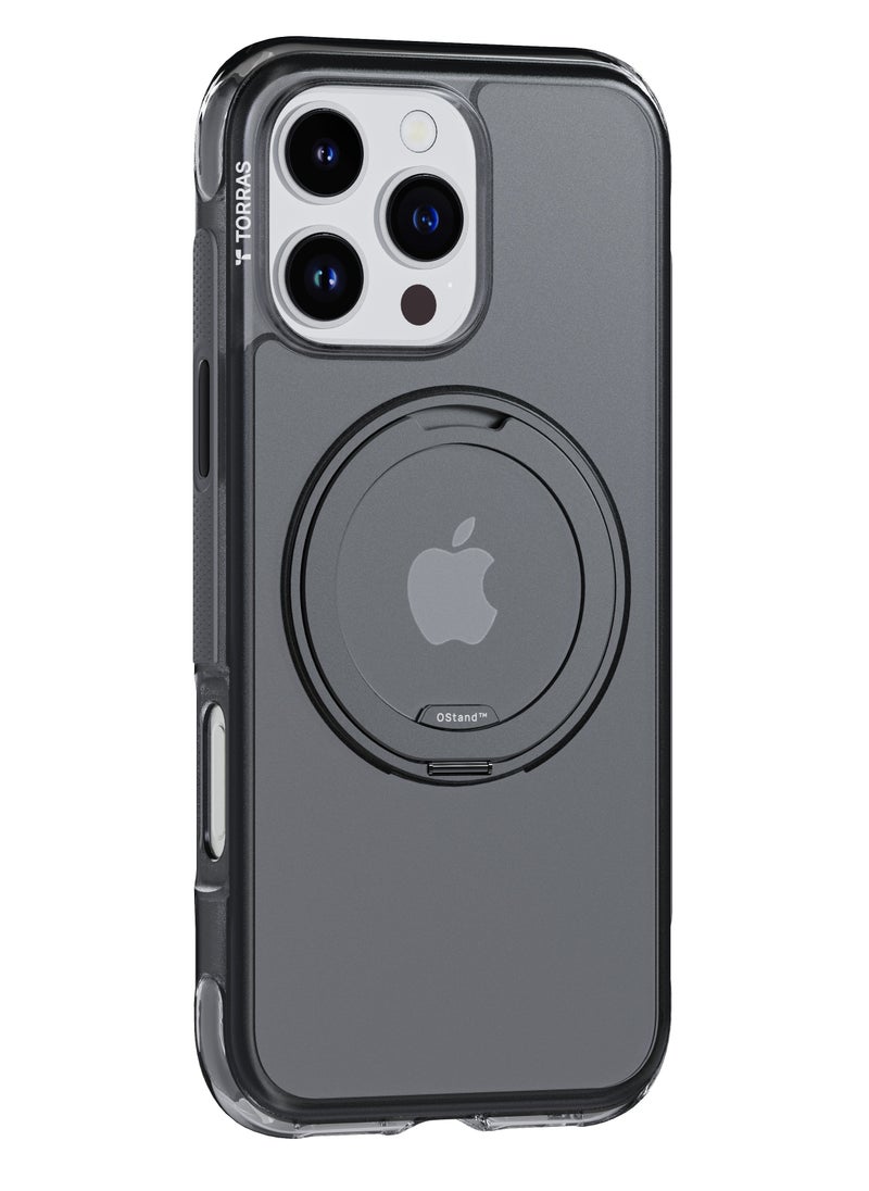 TORRAS - Premium 360° Rotatable Stand & Ring Holder For iPhone 16 Pro Max Case With Air Cushioning Technology, Mil-Grade Protection With Anti-Slip Design For iPhone 16 Pro Max, Black - Image 1