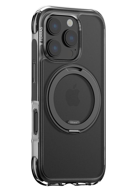 Premium 360° Rotatable Stand & Ring Holder For iPhone 16 Pro Max Case With Air Cushioning Technology, Mil-Grade Protection With Anti-Slip Design For iPhone 16 Pro Max, Black