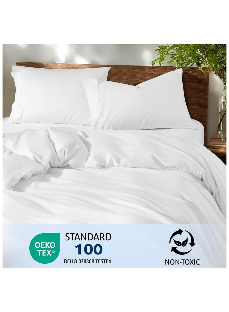 NOON FIVE STAR Combed Cotton Luxury Bedding Set, 400 Thread Count, 100% Long Staple Cotton Sateen Weave,Soft, Cool & Breathable– With1 Duvet Cover 4 pillow cases 1fitted sheet - Image 3