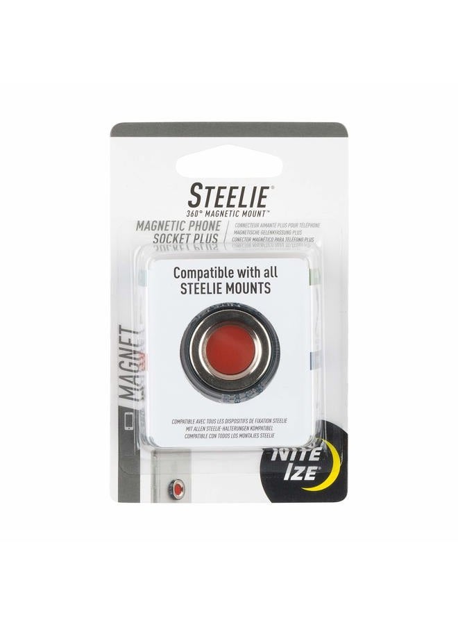 NITE IZE Steelie Magnetic Phone Socket Plus - Dashboard Phone Mount Socket with Strong Magnet - Phone Holder Accessory Compatible with Steelie Phone Mounting Systems - Grey - Image 1