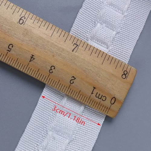 ArrErr Curtain Narrow Header Tape with Strings 30Mx3CM Pull Cord Pleat Cloth Heading Belt Linings for Curtains Top Hook Hanger Home Decor Project Craft Pleater - Image 2