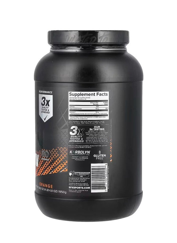 EFX SPORTS - EFX Sports Karbolyn Fuel Performance Carbs 1950g Orange Flavor 35 Serving - Image 1