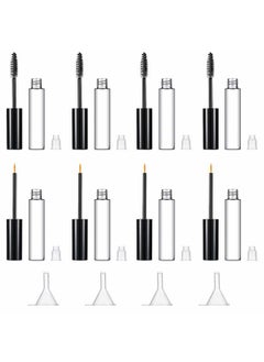 Patelai 12 Pieces 10 ml Empty Mascara Tubes Eyelash Serum Tubes and Eyeliner Tubes Set Includes 4 Eyelash Cream Container Bottle, 4 Liquid Eyeliner Mascara Container, 4 Funnels for Castor Oil DIY Mascara  - Image 1