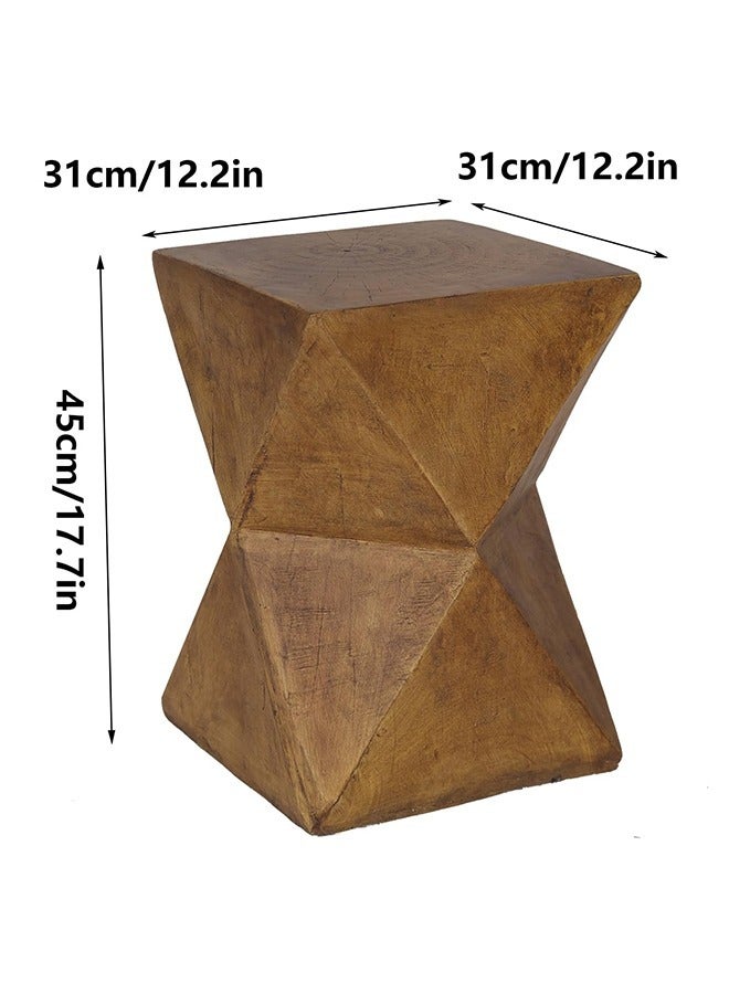 LUVODI Concrete Art Side Table Lightweight Modern Accent Table Brown Bedside Sofa Side Tables Chair End Table for Living Room Indoor Outdoor Patio 31x31x45cm - Image 2