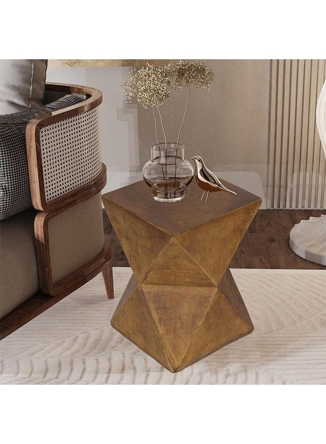 LUVODI Concrete Art Side Table Lightweight Modern Accent Table Brown Bedside Sofa Side Tables Chair End Table for Living Room Indoor Outdoor Patio 31x31x45cm - Image 4