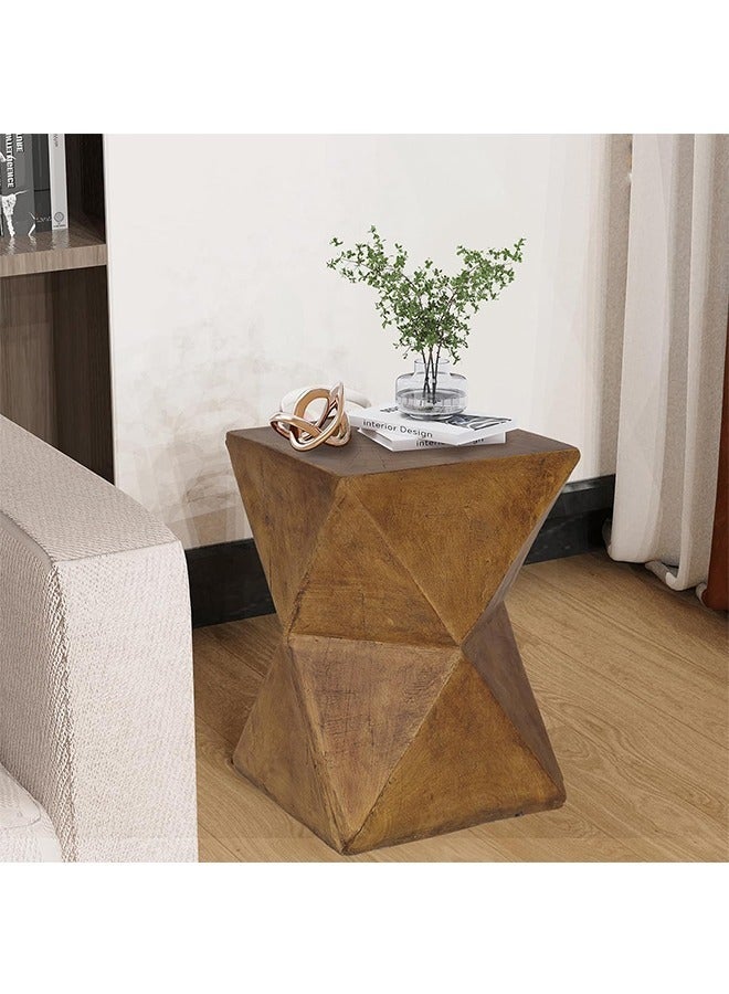 LUVODI Concrete Art Side Table Lightweight Modern Accent Table Brown Bedside Sofa Side Tables Chair End Table for Living Room Indoor Outdoor Patio 31x31x45cm - Image 5