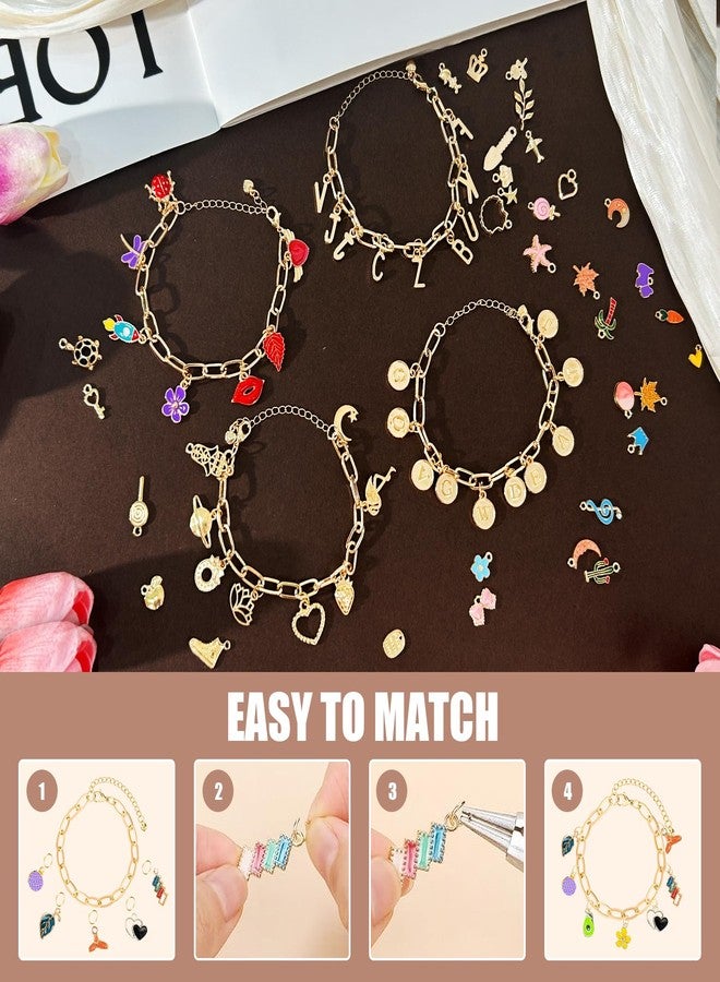 PPVWEY 450 PCS Charm Bracelet Making Kit for Women, Jewelry Making Kit Including Paperclip Chain Bracelet, Assorted Charms Bulk, Letter Pendants, Jump Rings for Bracelet Making,DIY Crafts Supplies - Image 4