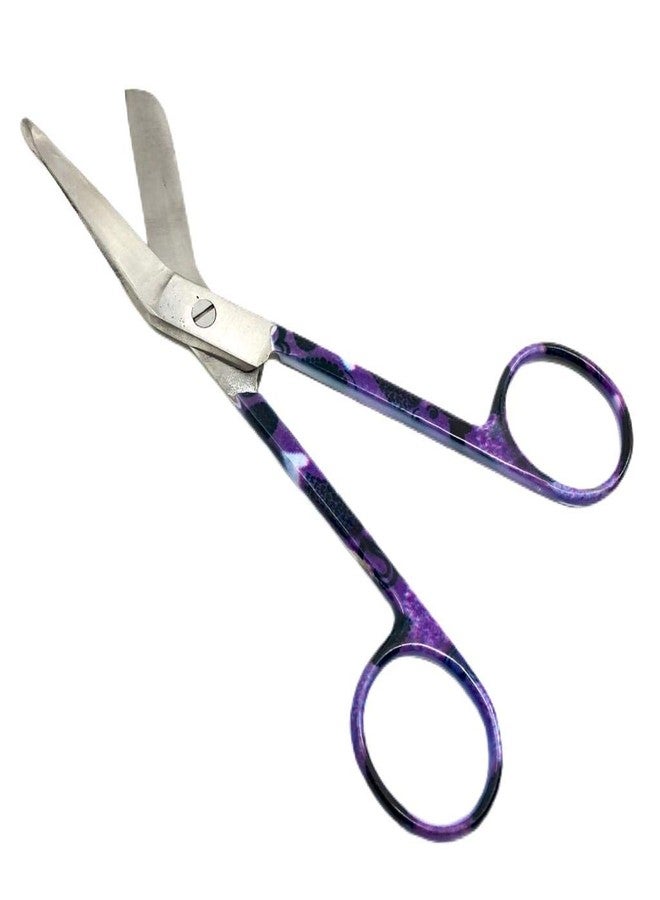 CYNAMED Artzone Bandage Scissors Premium Quality - Great for Home and First Aid (Various Patterns) (Purple Heart, 5.5 in) - Image 2